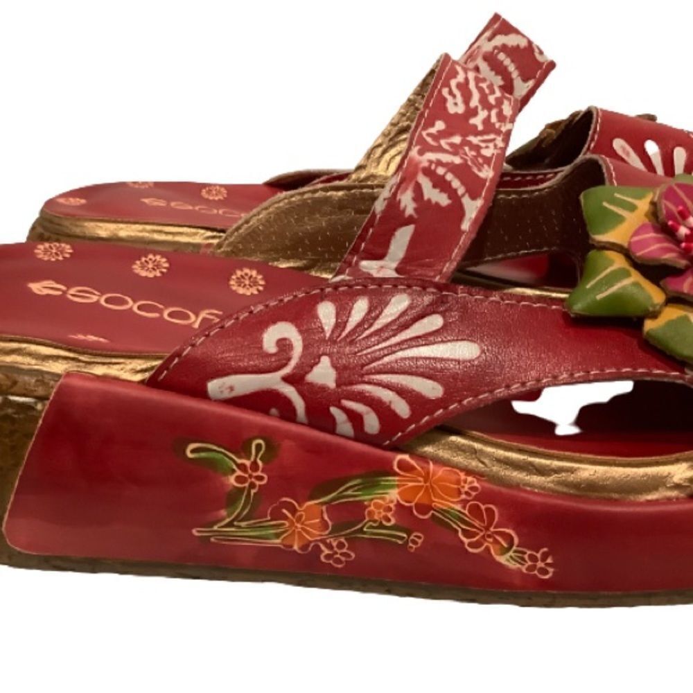 SOCOFY HANDMADE LEATHER BOHO CLOGS, MULES SLIP ON SHOES MULTI COLOURED SZ 40NWOT - Picture 9 of 13